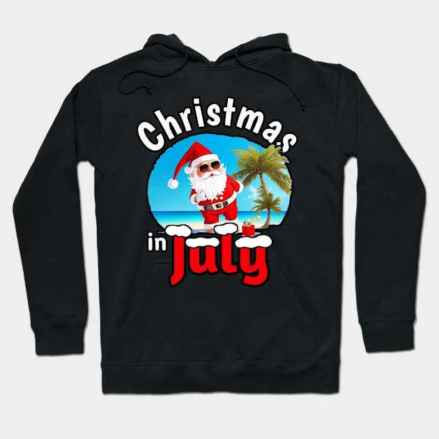 cute summer Christmas In July Santa tee Hoodie by mourad300